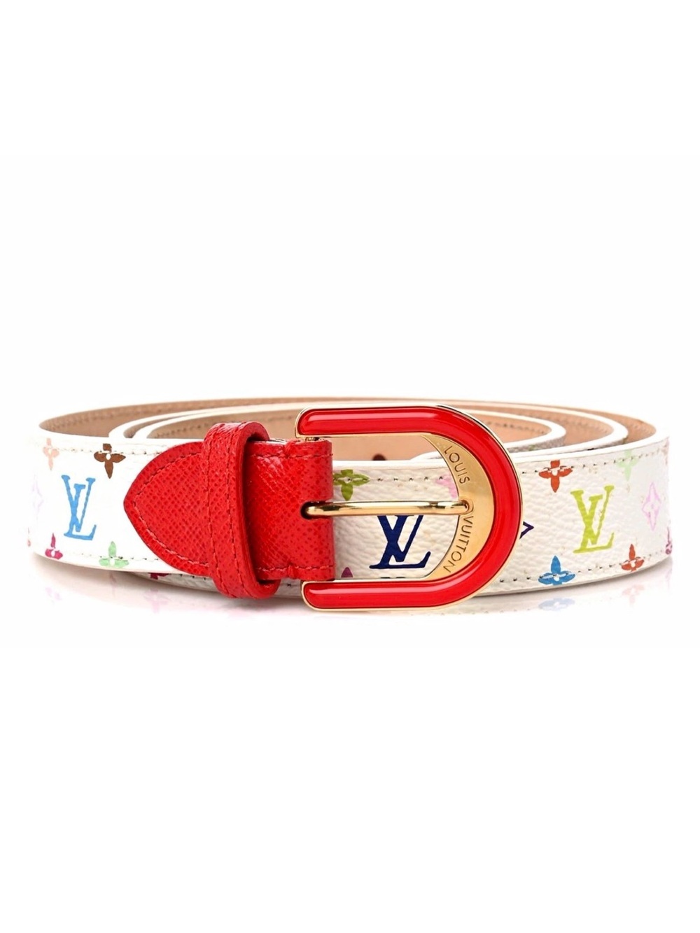 Louis Vuitton Authentic Monogram Blanc Ceinture Candy Leather Belt 36/90